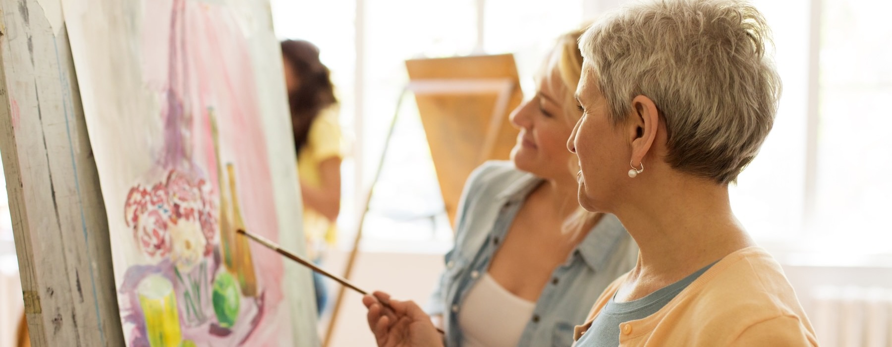 two women painting